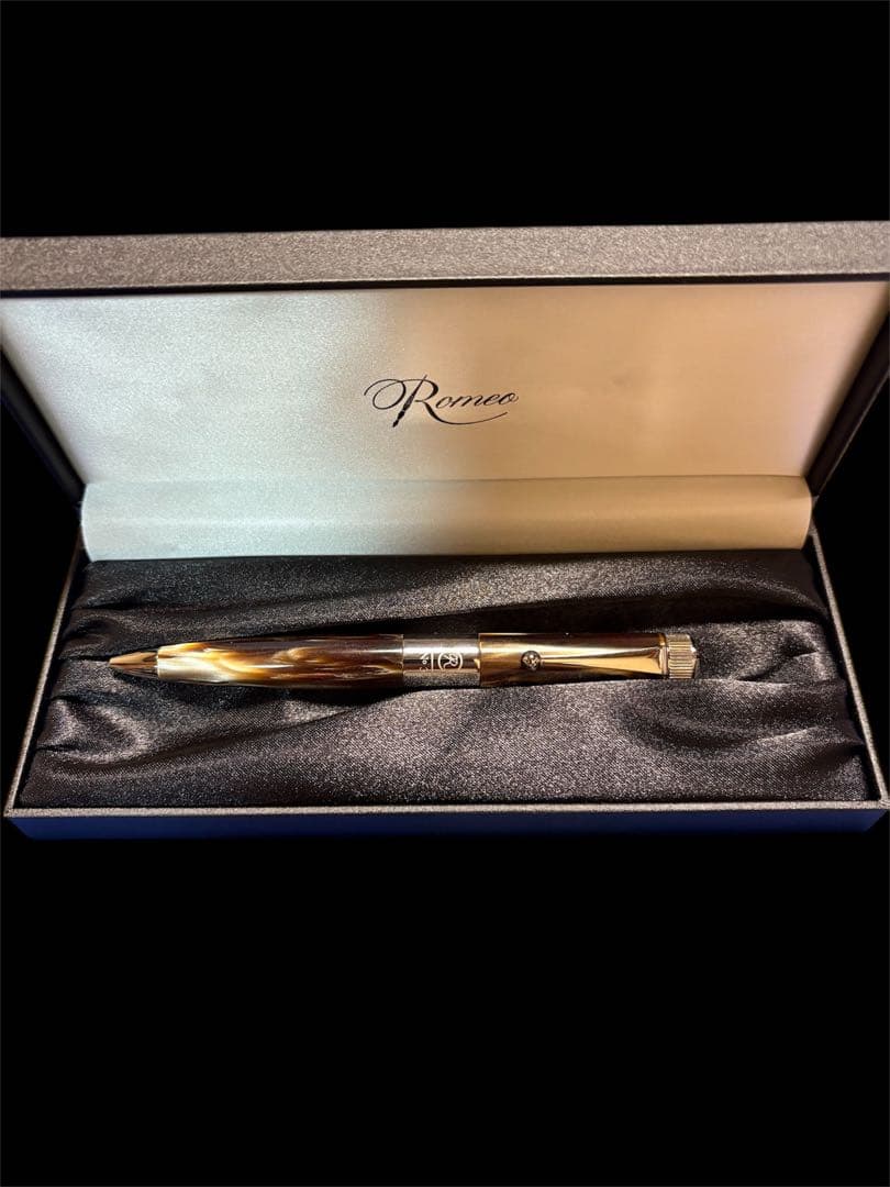 ◆伊東屋◆ROMEO◆NO.3◆ボールペン◆ブラウン・ゴールド◆箱付き◆外箱付