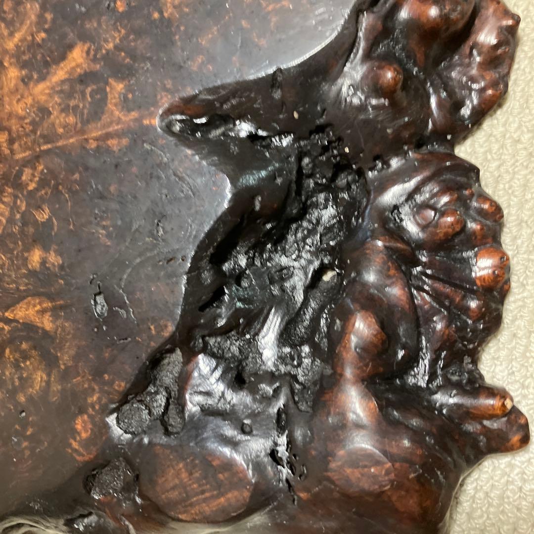 銘木　板　飾り台　ダークブラウン