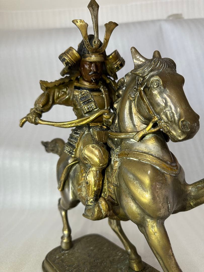 大楠公像 楠木正成 騎馬 武者像 銅製 重さ約5.1kg 高さ約33cm