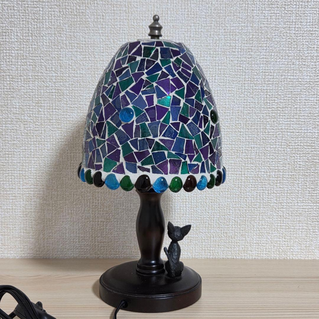 【希少品】魔女の宅急便 モザイクテーブルランプ ジジ ステンドグラス
