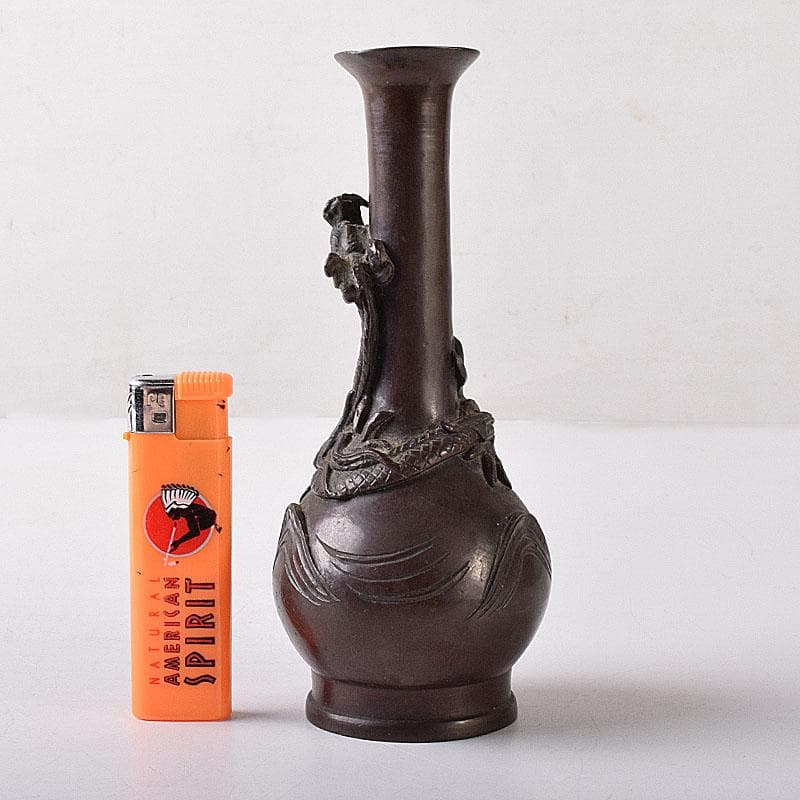 古銅　龍文　長頸瓶　C　7542