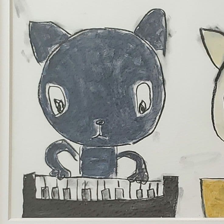 絵画 原画 up the tempo 2016 猫 現代アート