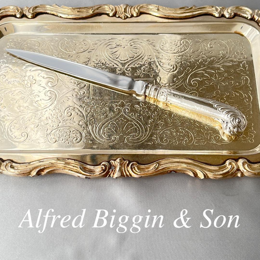 【Alfred Biggin & Son】 【純銀ハンドル】ロココのレターナイフ