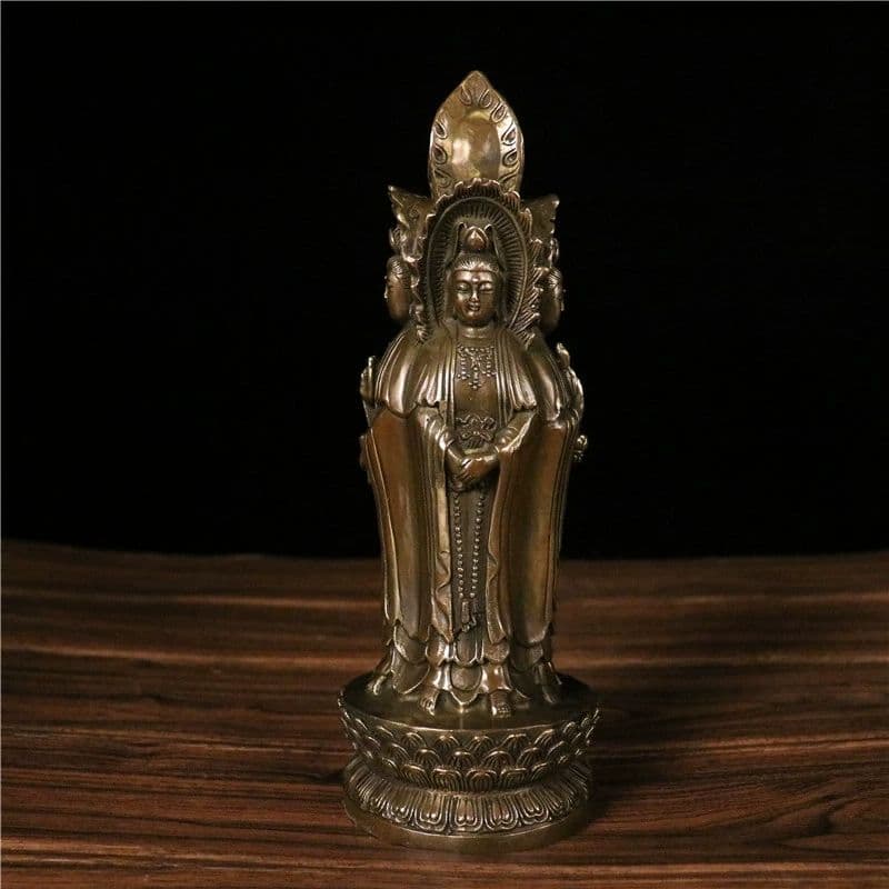 仏像 三面観音 仏堂供養観音三聖仏像 鎮宅 辟邪 開運 風水 招財 工芸品 置物