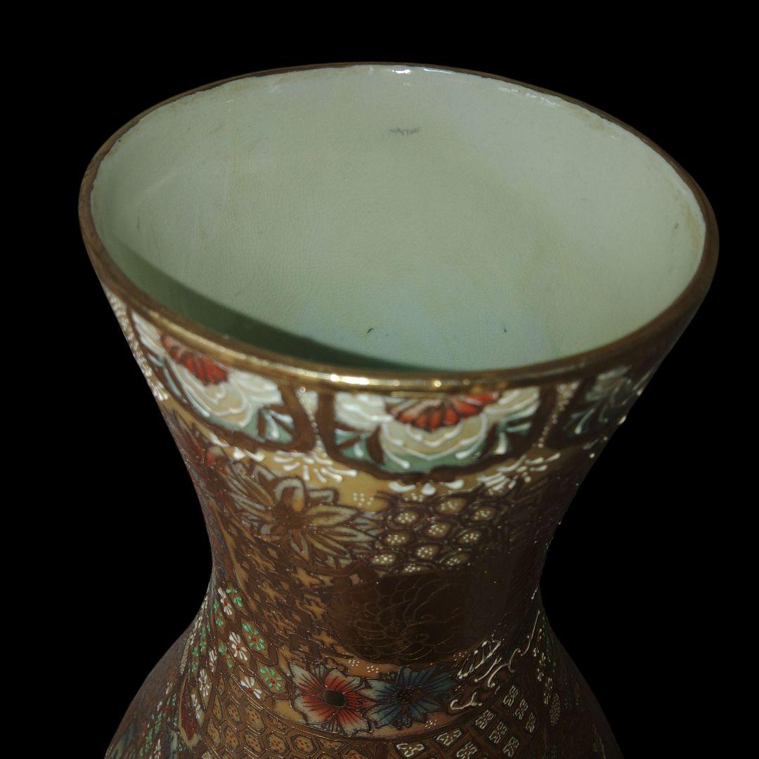 薩摩銘　金彩人物図瓢箪壺　大壺　飾壺　鑑賞用