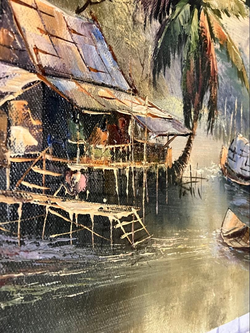 ビンテージ品★KN作・風景画・肉筆の油彩画