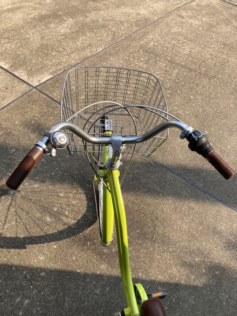 ママチャリ 26インチ ライムグリーン チャイルドシート付き 新潟県 引取
