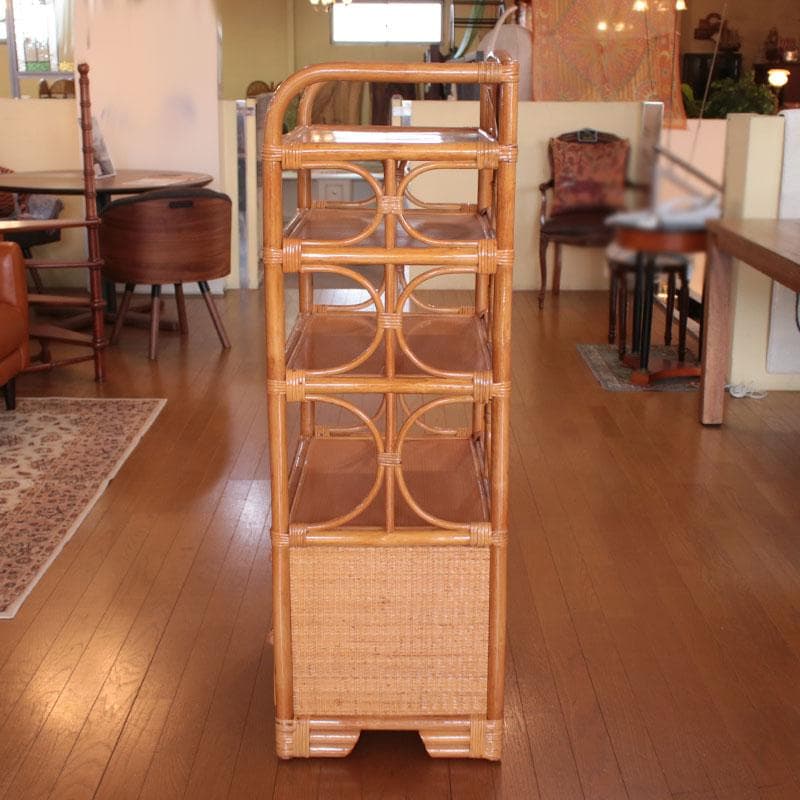 ラタン製ラック オープンラック 籐家具 棚 ナチュラル 214-1333