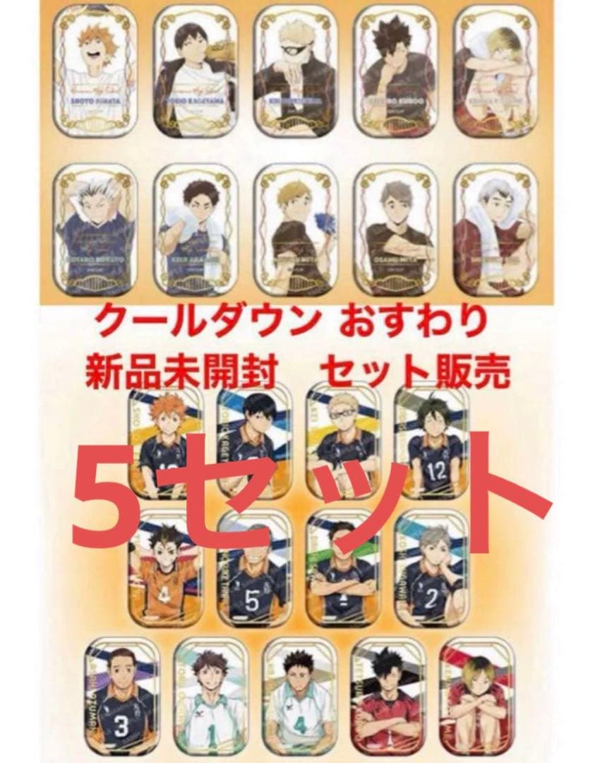 ハイキュー　セブンネット　おすわり　スクエア缶バッジ　クールダウン　5セット