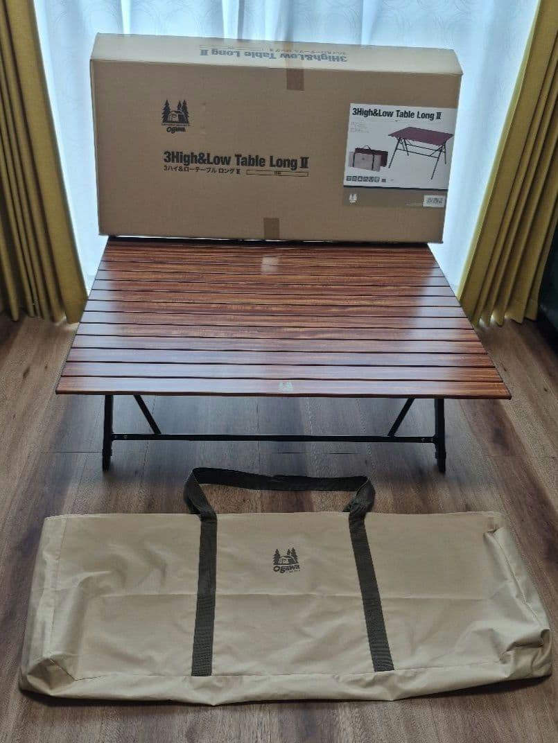 オガワ　3High&Low Table Long II 木目調　テーブル