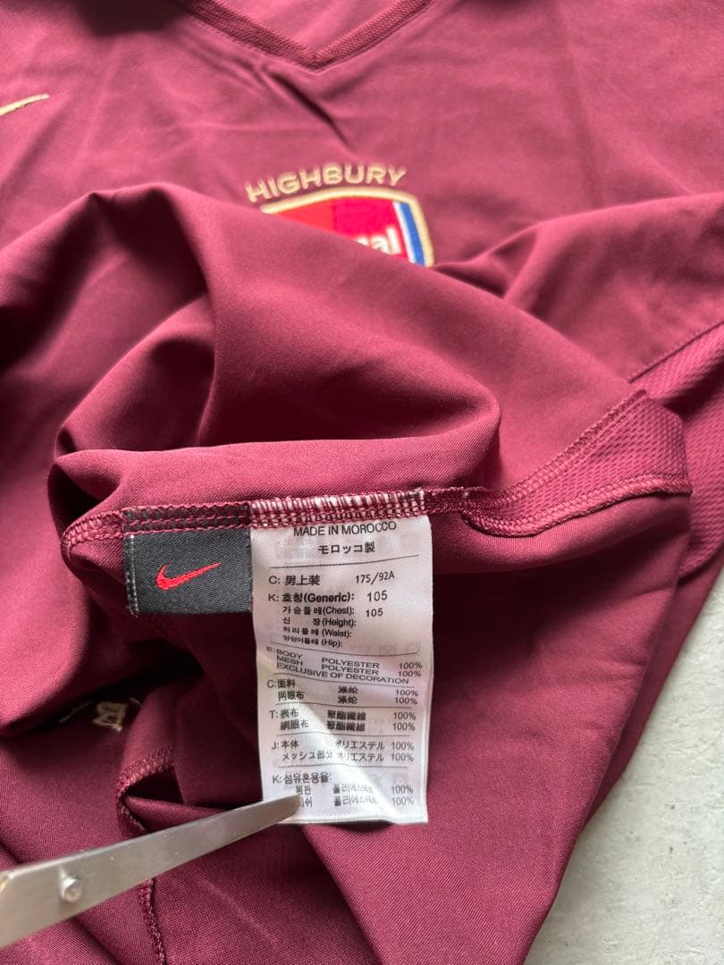 国内正規品　05-06 アーセナル　ナイキ　ユニフォーム　ハイバリー　Lサイズ