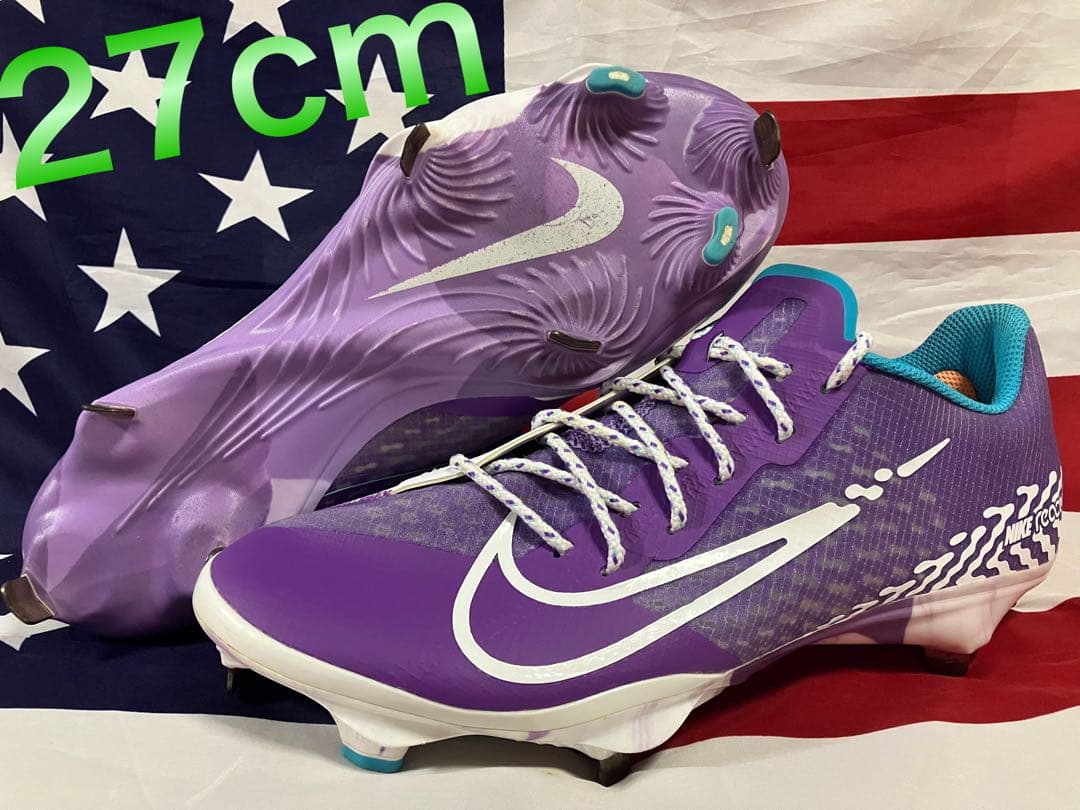 【日本未発売】NIKE ナイキ　野球 スパイク　27cm パープル　ホワイト