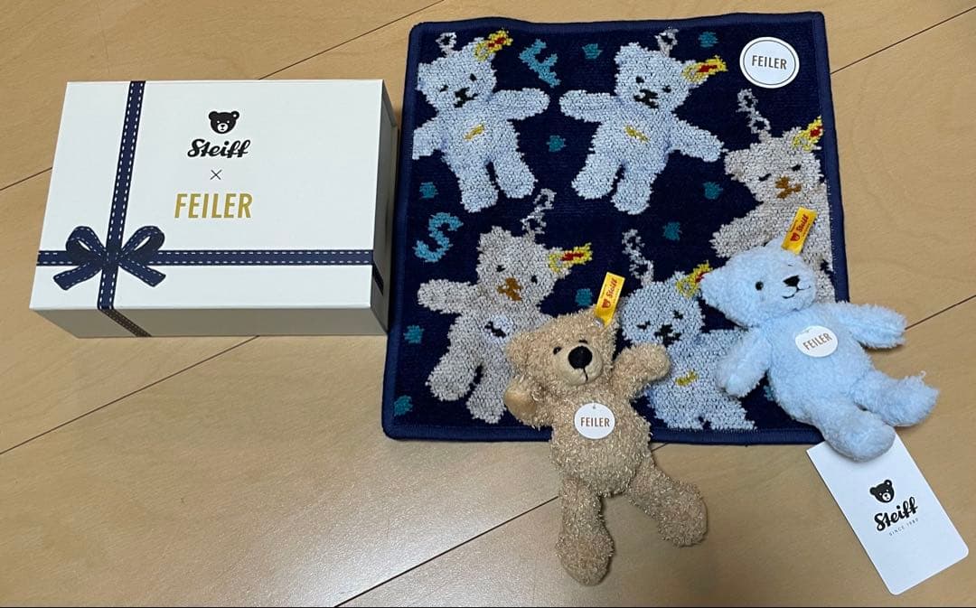フェイラー シュタイフ テディベア ハンカチ キーホルダーセット