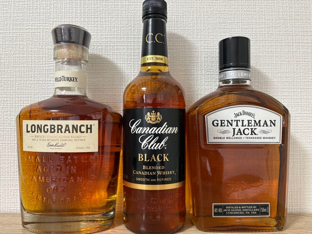 ワイルドターキー、カナディアンクラブブラック、ジェントルマンジャック