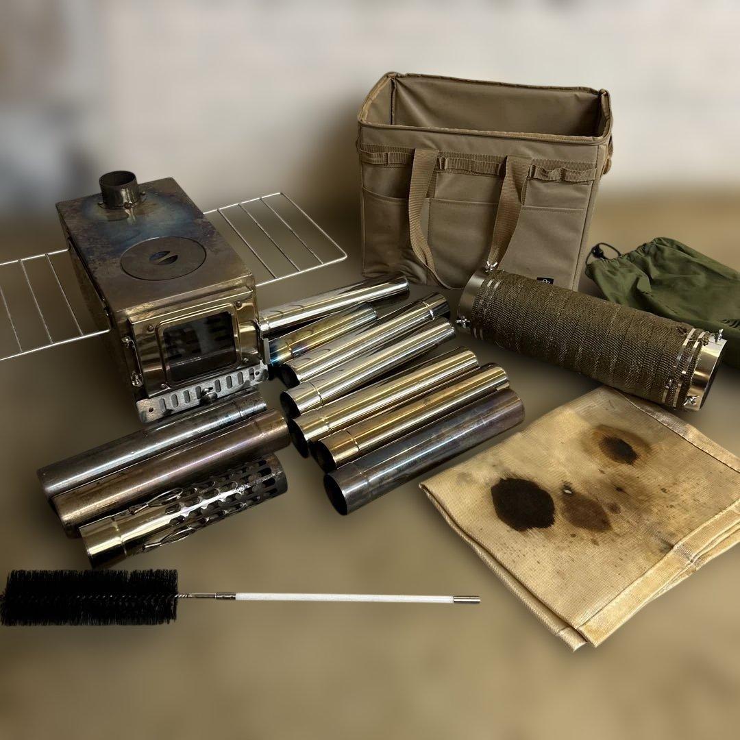 薪ストーブ コンパクト ステンレス製　付属品多数