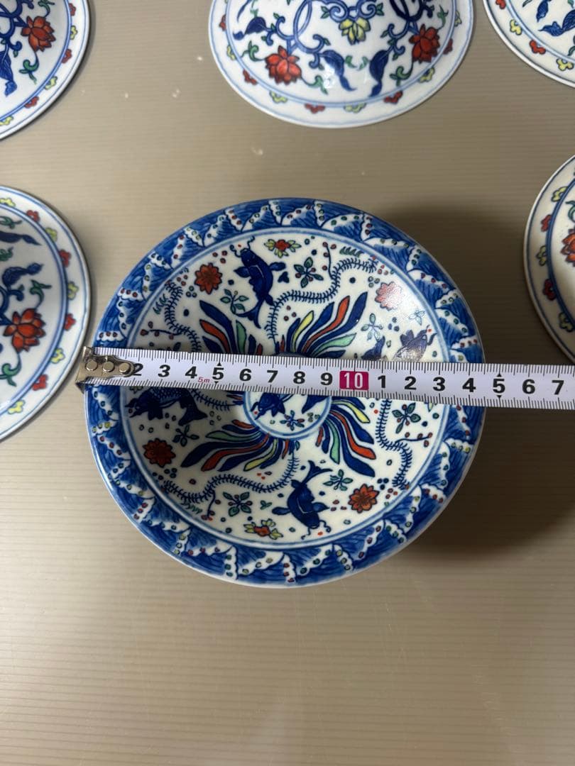 2368  中国骨董　大明萬暦年製銘4客　大明嘉靖年製銘2客　鯉文　鉢　合計6客