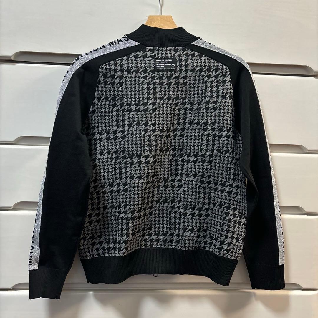 マスターバニー14G 天竺度詰めジャガード千鳥柄ブルゾン黒×グレーサイズ1