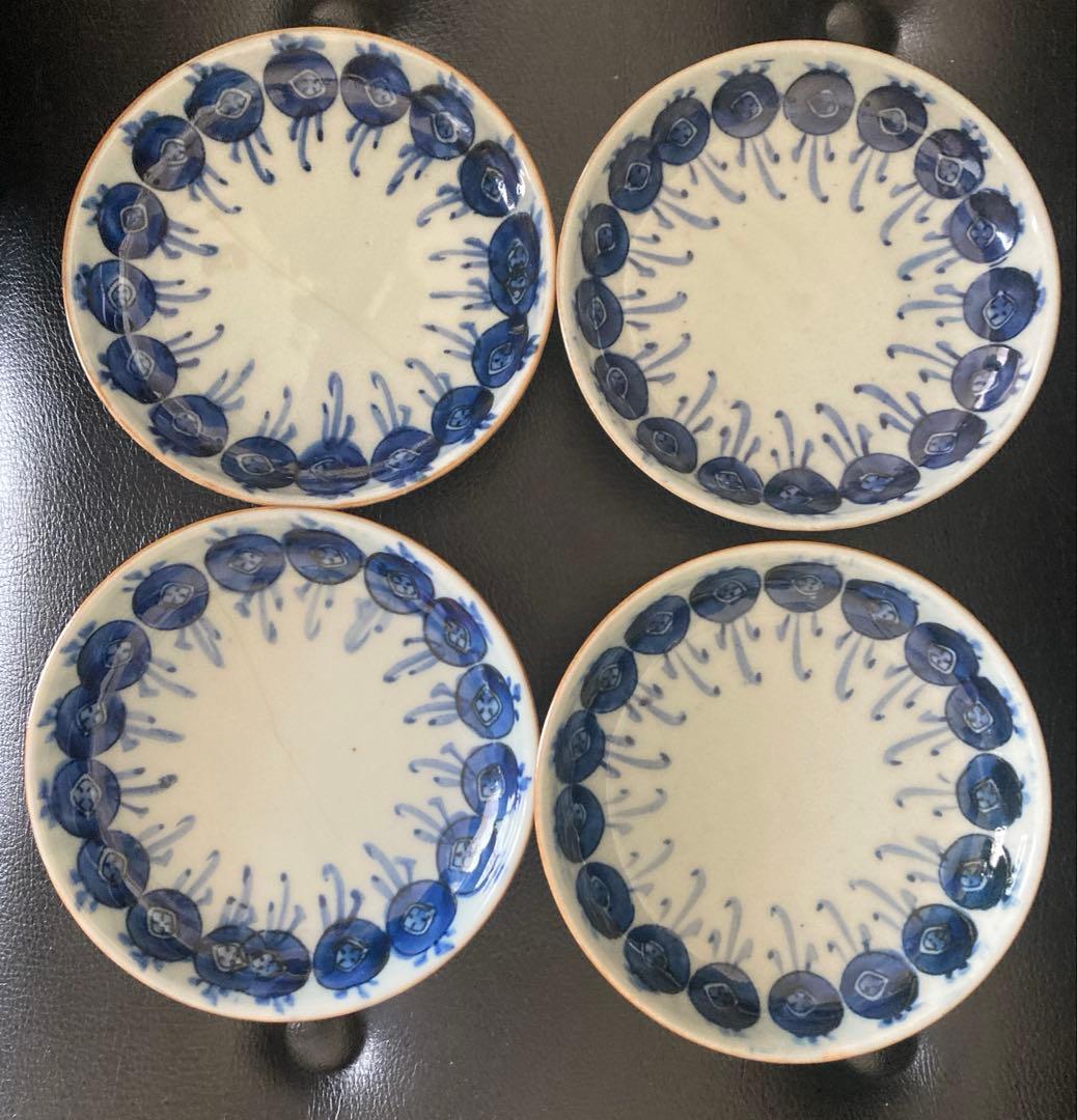 中国　清朝期　道光庚子年製　小皿4点