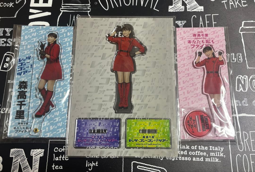 森高千里 ツアー＆ライブDVD特典 アクスタ＆アクステ 赤衣装 3点セット