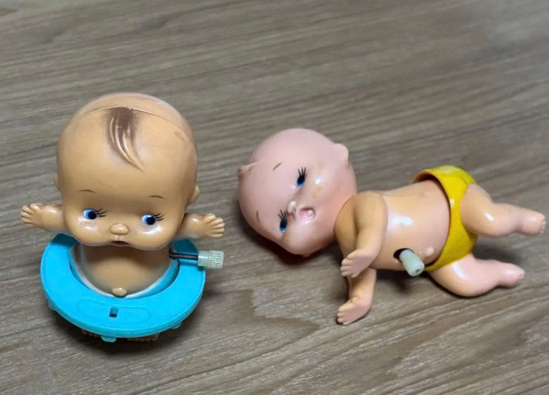 【超レア】昭和レトロ　ネジでよちよち歩く赤ちゃん　人形✖️2体セット