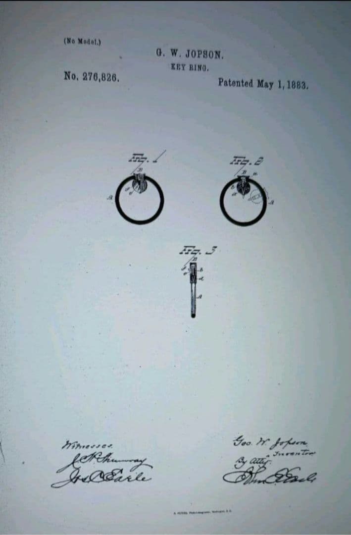 1883年 米国製 ビンテージ ブラス キーホルダー