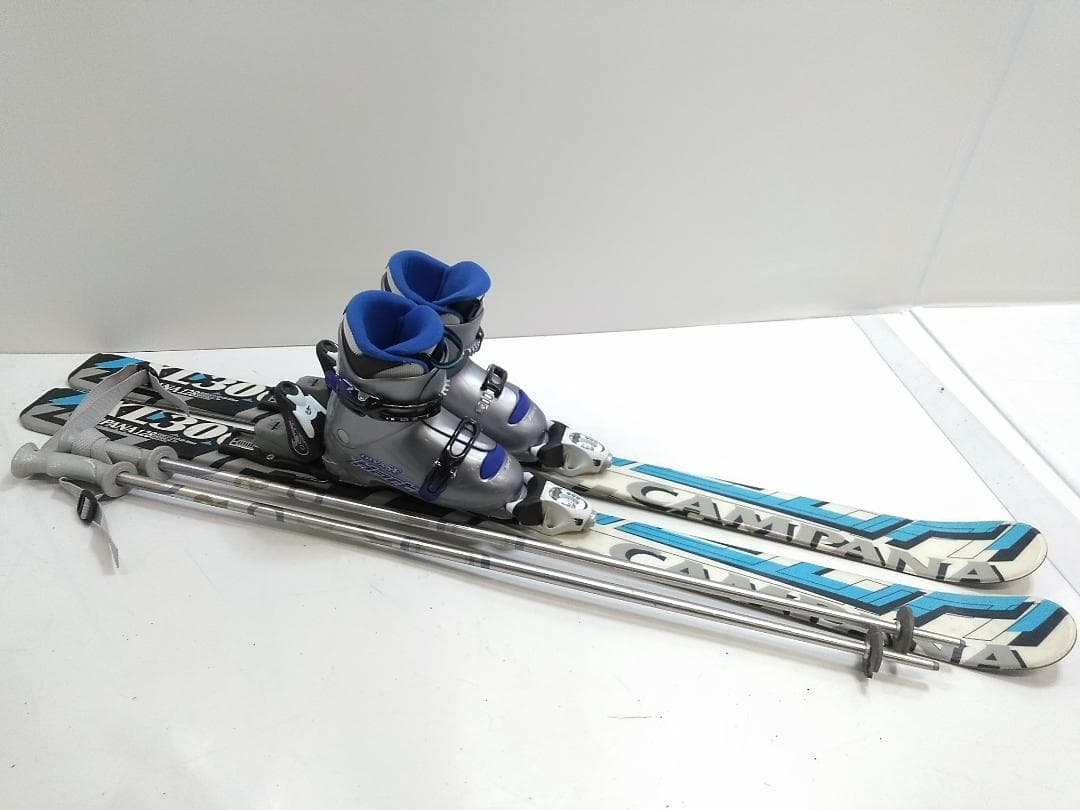 ジュニアスキー4点セット スワロー128cm ブーツ ハートDIVA 22cm◇