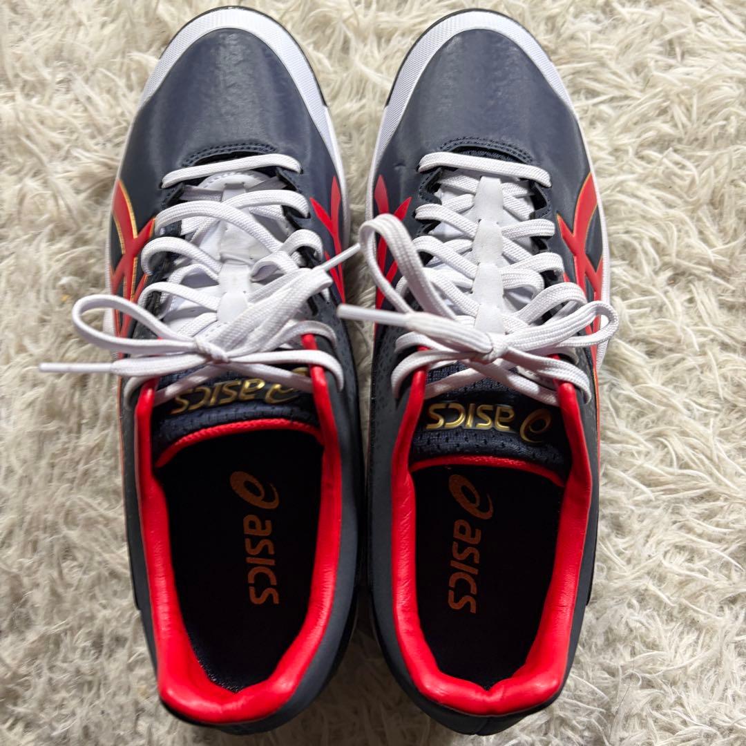 美品■ASICS 野球　スパイク　ジャパンスピード　26cm ブラック/レッド