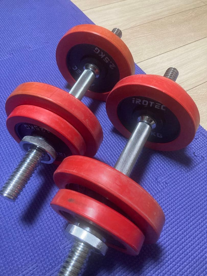 アイロテック　IROTEC ラバー付きダンベル　ダンベルプレート　20kg筋トレ