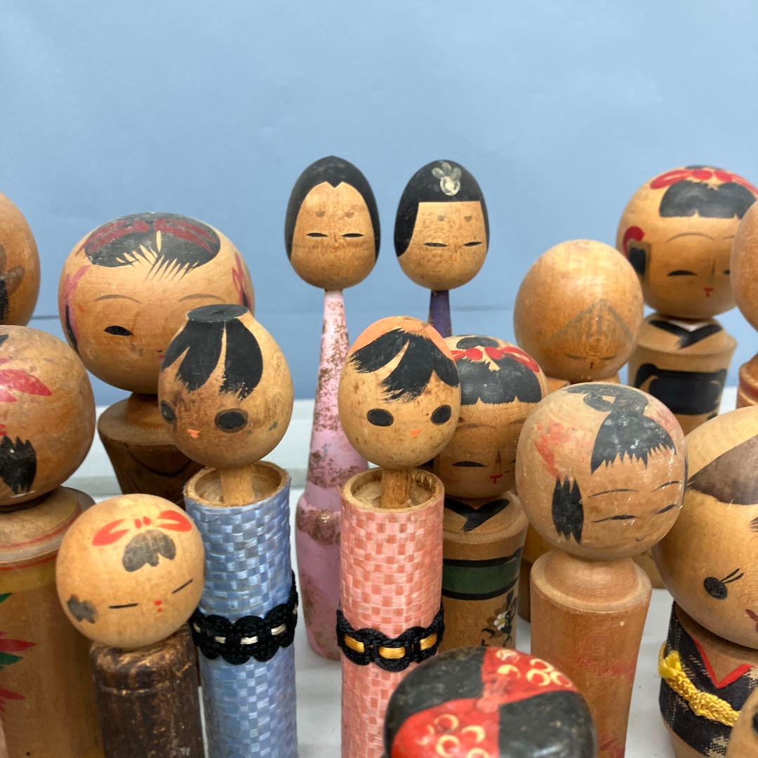 D-3 こけし まとめ売り 創作こけし 民芸品 郷土玩具 木彫り人形 昭和レトロ
