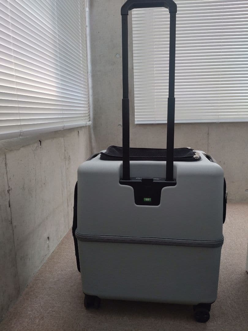 美品ペチコペットキャリー【Lサイズ】　PETICO サンドグレー×ホワイト