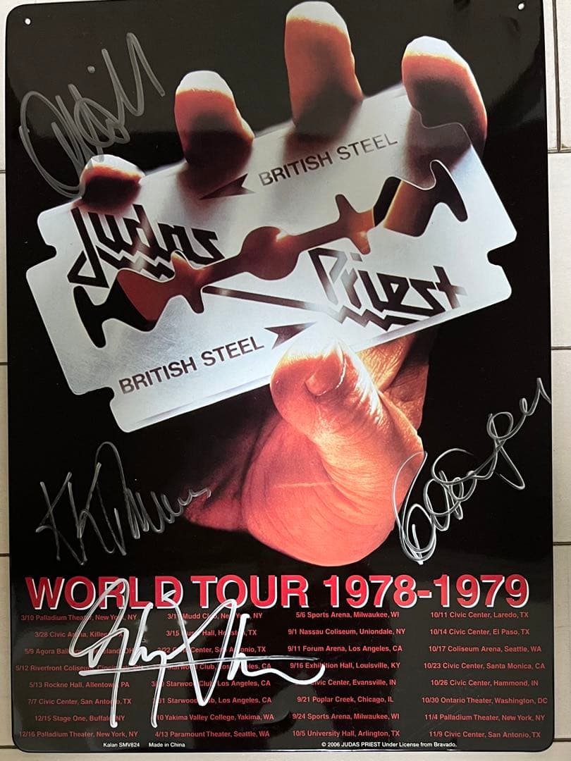 Judas Priest British Steel サイン入りスチール板