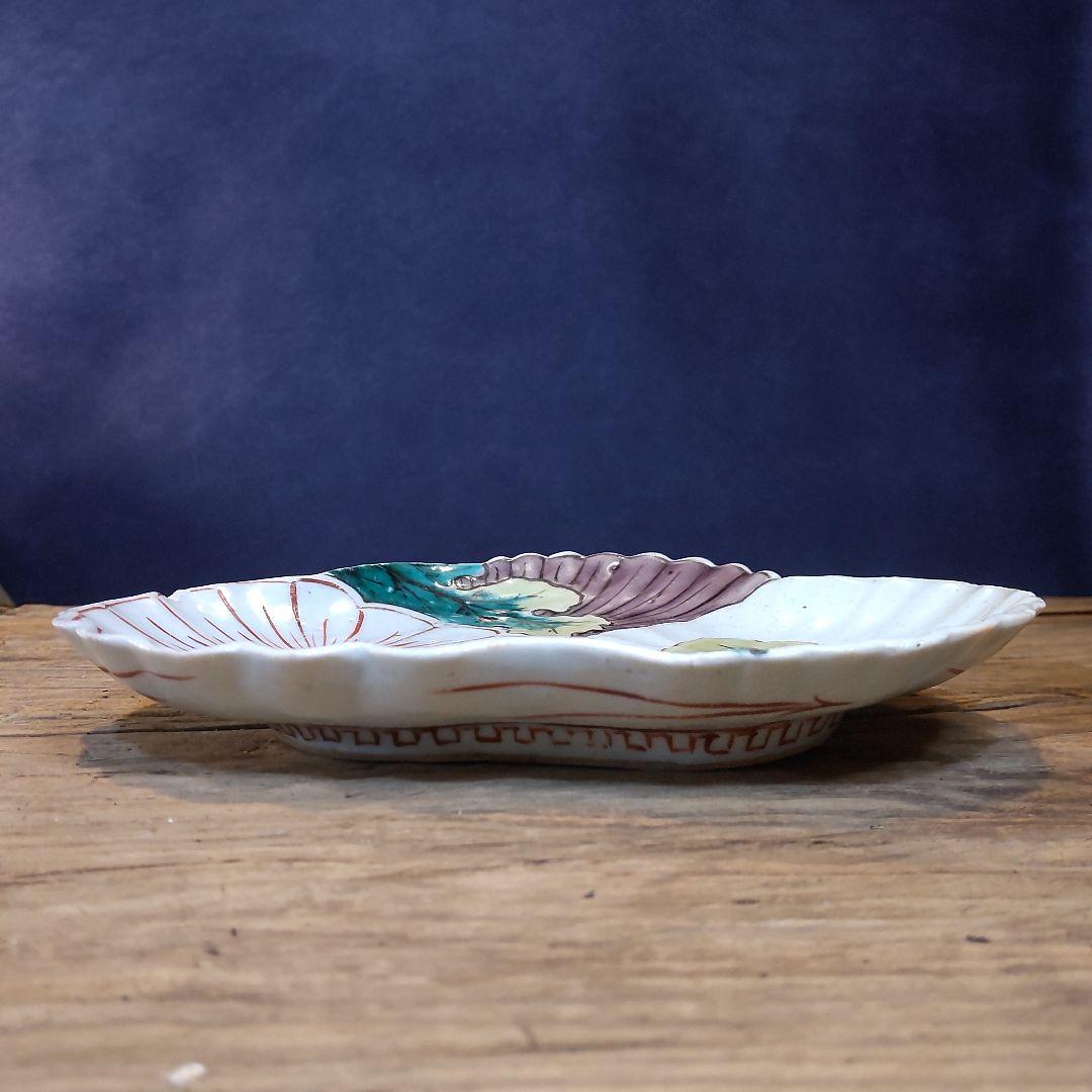 古九谷変形皿～(2ヵ所ケガ有ります)