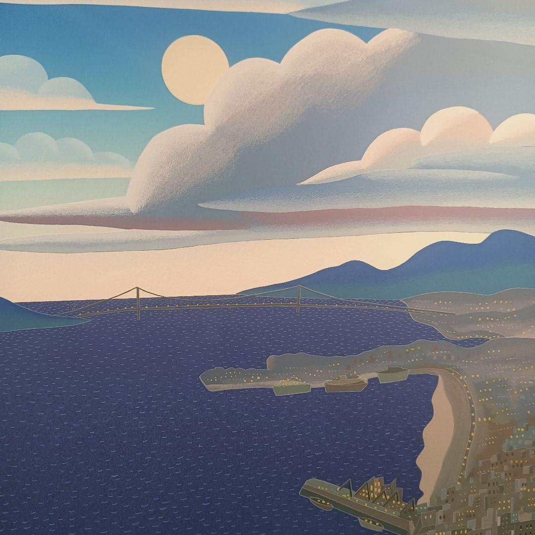 ☆人気の神戸シリーズ　トーマス・マックナイト　明石海峡大橋を望む　神戸の風景