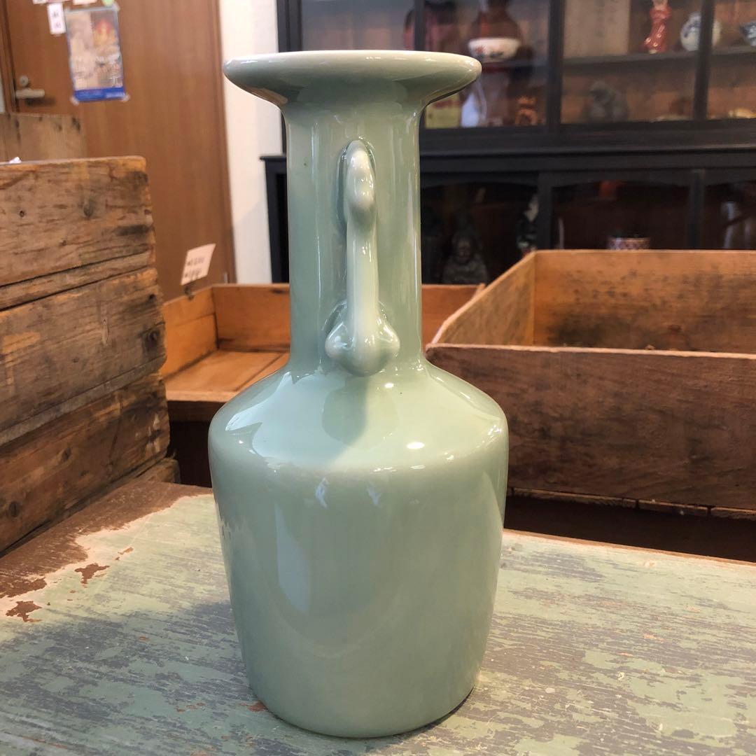 仿宋青磁鳳凰耳瓶 花瓶 共箱