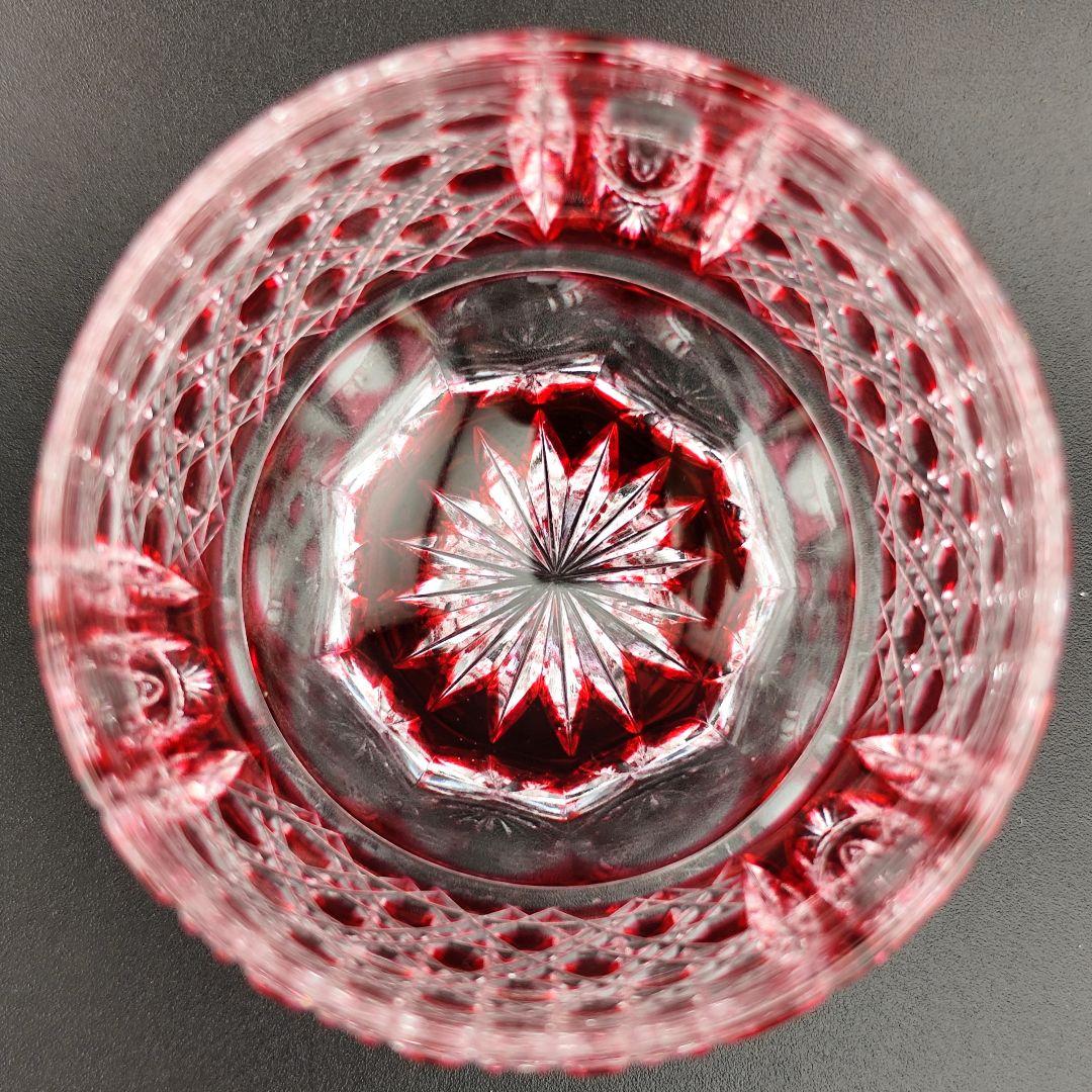 超希少品☆江戸切子 木村泰典 猪口 金赤（切子 江戸切子 薩摩切子）