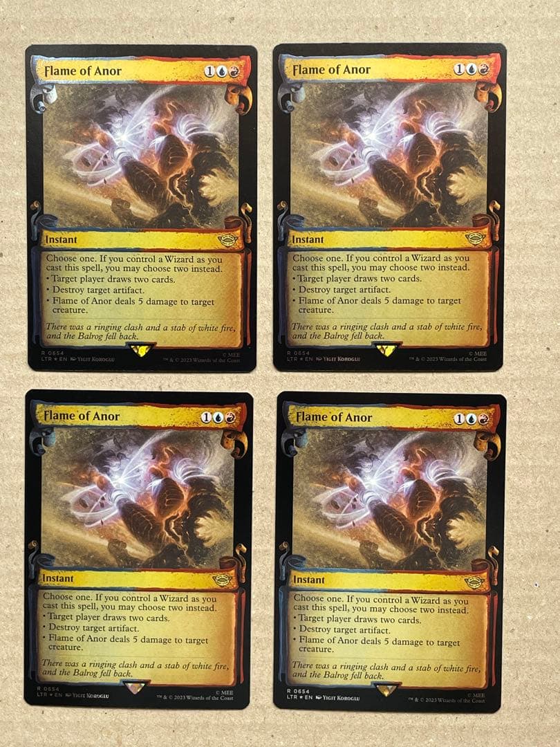 【４枚セット】アノールの焔/Flame of Anor 銀幕foil