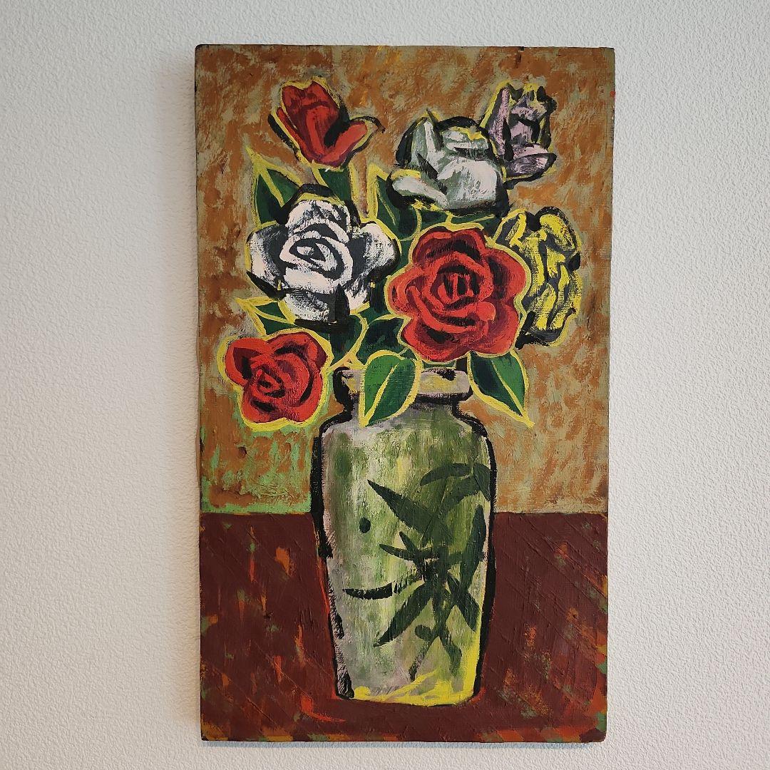 田渕眞兒　油絵　油彩　薔薇シリーズ　花　No.2