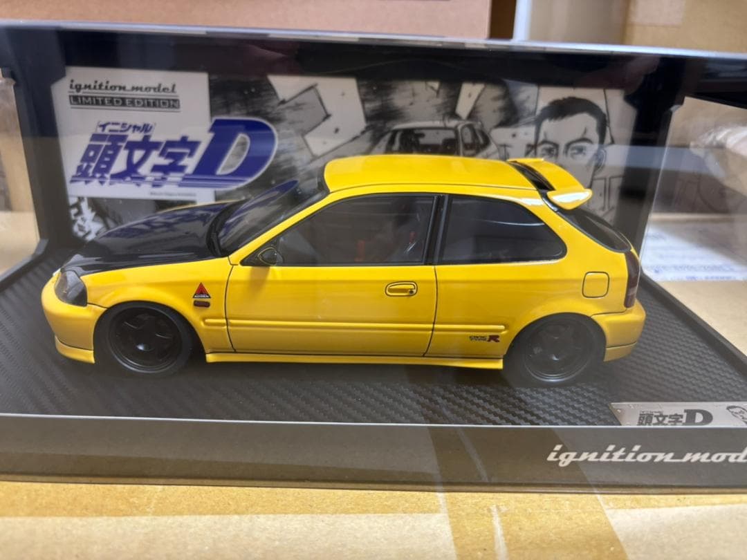 イグニッションモデル　イニシャルD　ホンダ　シビック（EK9）イエロー