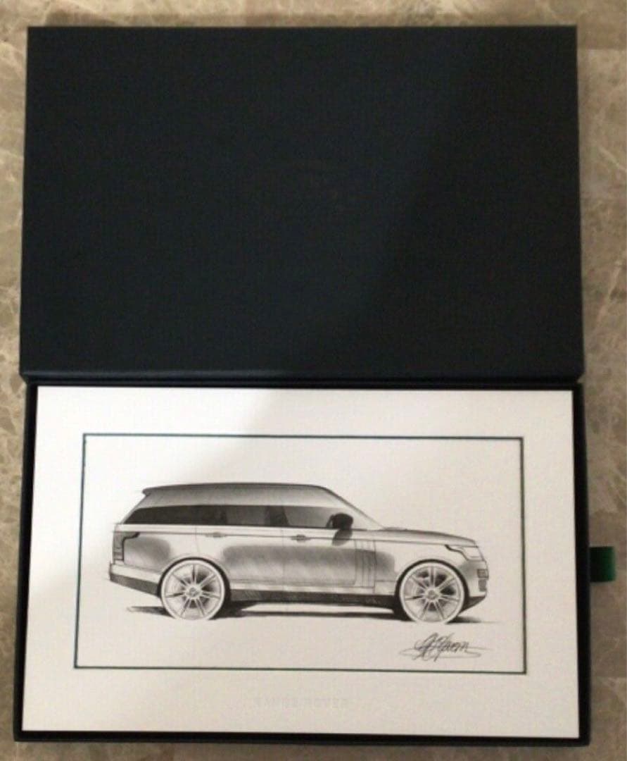 Land Rover RangeRover アートスケッチ サイン、専用ケース付
