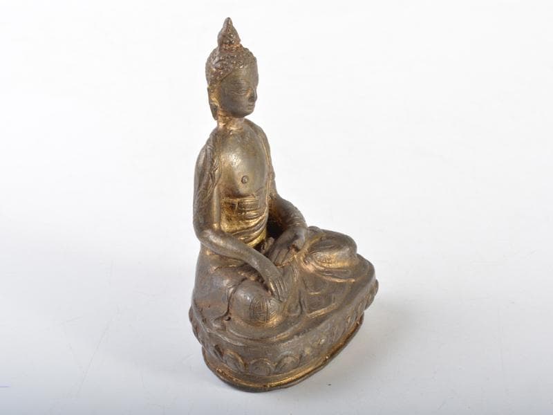 仏教美術　古銅塗金　チベット仏　仏像　C　R4615