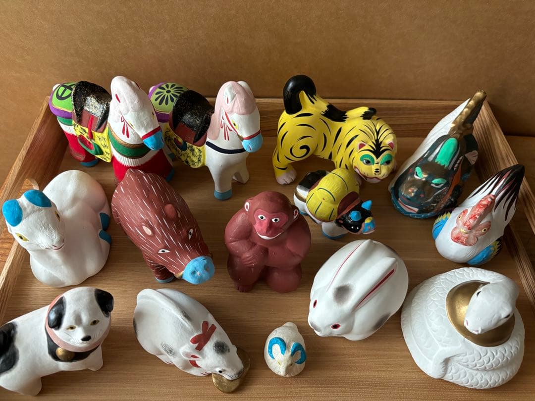 【セット売り】保管箱入り 伏見人形 13+1点セット