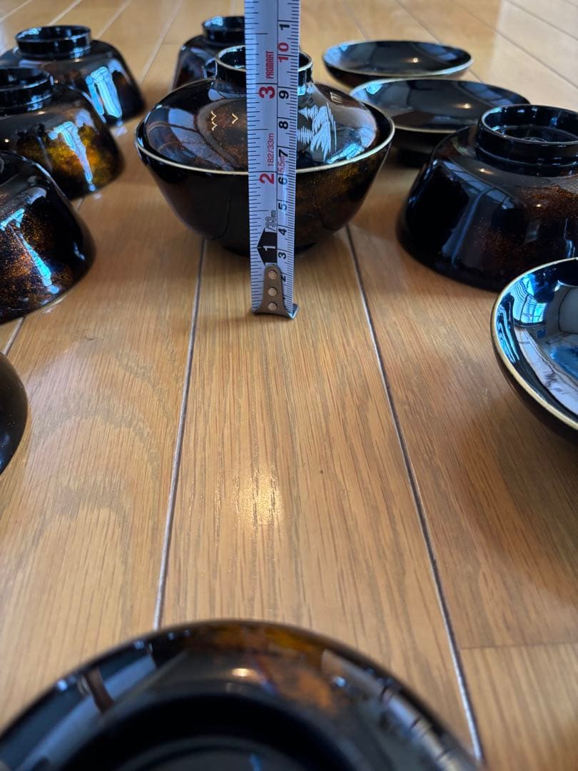 漆器 椀 10個セット 黒色 装飾あり