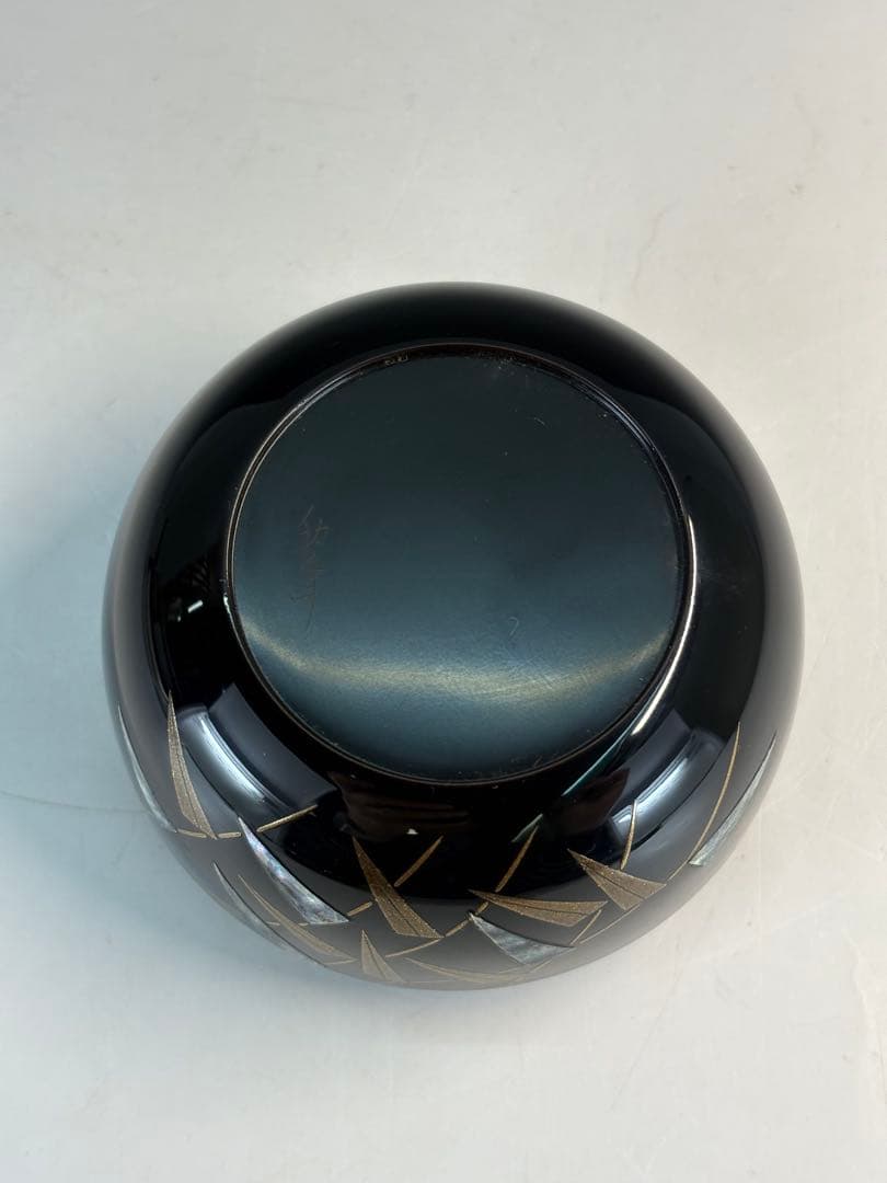 【中古品】秋峰造？輪島塗　月に雁蒔絵平棗