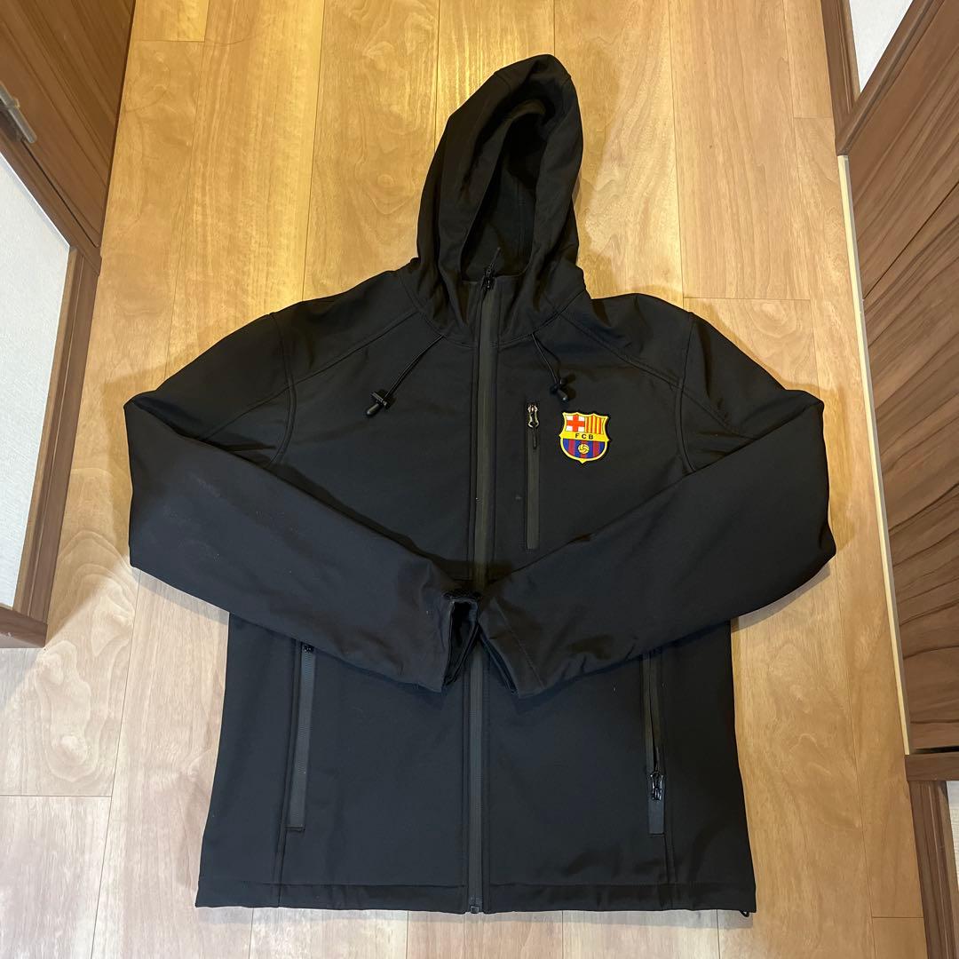 FCバルセロナ フード付きジャケット ブラック Mサイズ