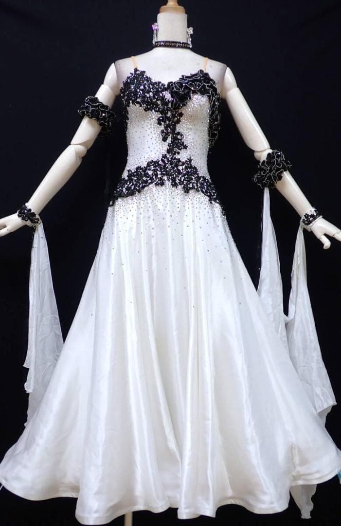 6354★Sサイズ★日本製オーダー★オフ白/スタンダードドレス☆社交ダンス