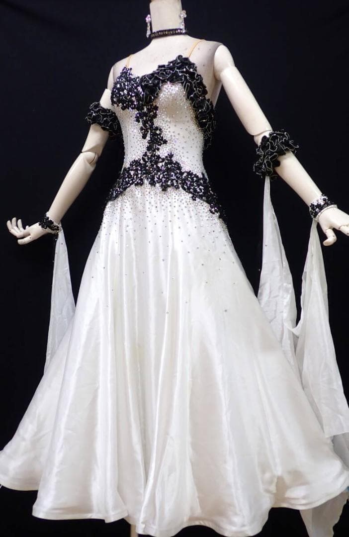 6354★Sサイズ★日本製オーダー★オフ白/スタンダードドレス☆社交ダンス