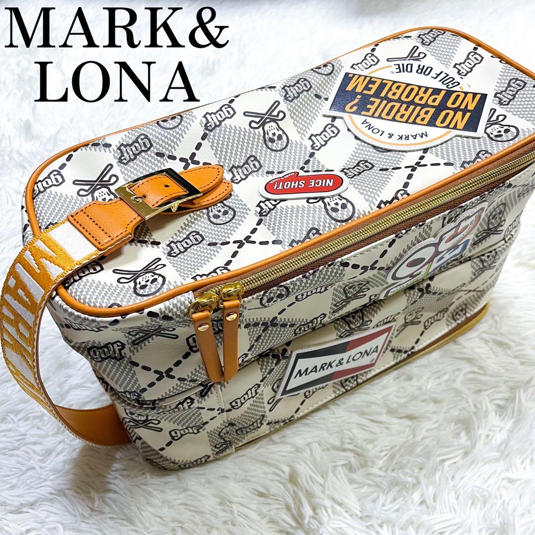 極美品 近年モデル マークアンドロナ シューズバッグ モノグラム 豪華ワッペン