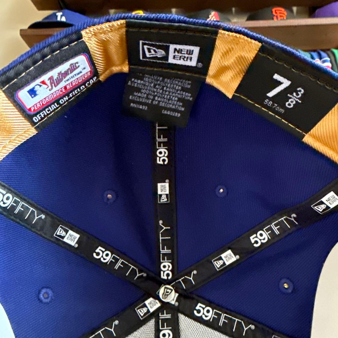 ドジャース　ニューエラ　7 3/8 ゴールドオマケ付き！　ワールドシリーズ