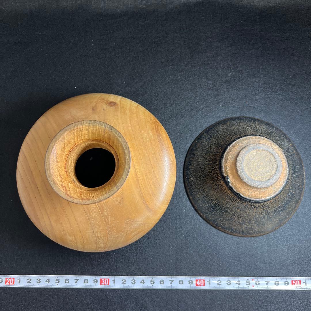 古代中国　天目茶碗　天目台付　高さ約12㎝　東Y8-0106☆2Fタルニ