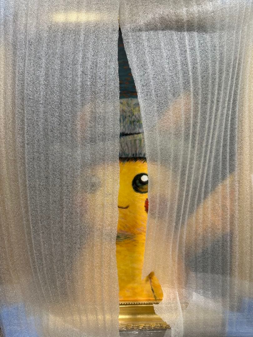 ゴッホピカチュウキャンバスアート金枠　Mサイズ　65cm✖️50cm